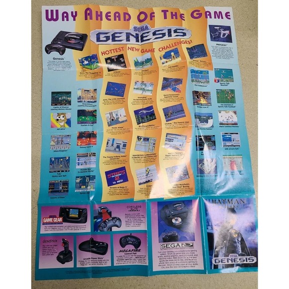 Sonic The Hedgehog 2 SEGA Genesis Insert Poster Only - Batman Returns - Picture 4 of 4